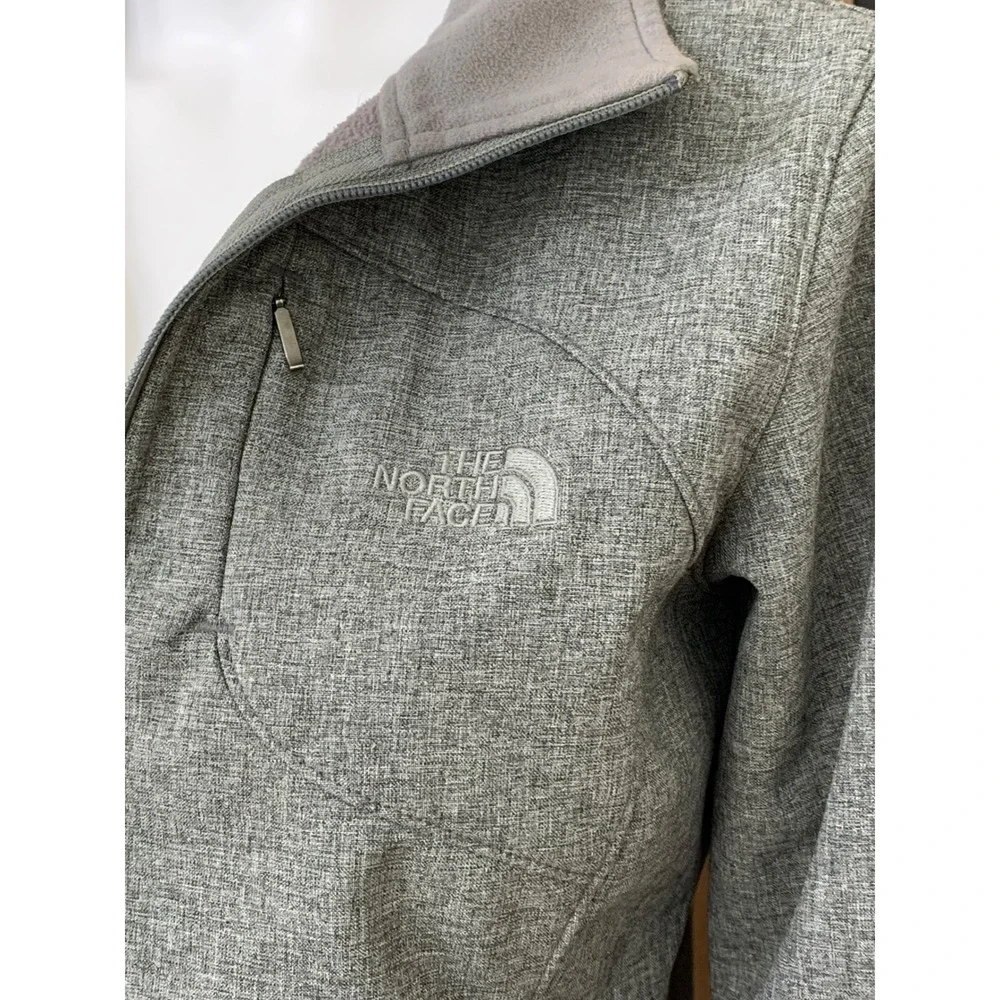 The North Face Apex Bionic Softshell Jacket Women's Small Grey Fleece Lined Wind